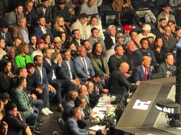 Trump sat ringside for the fight.